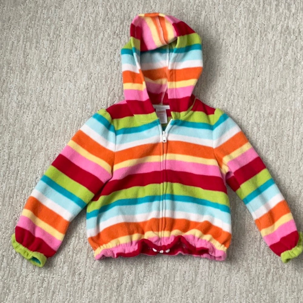 Gymboree Lightweight Hooded Fleece Jacket Size 4-5T Kidcore Nostalgic Playwear